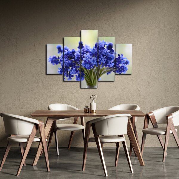 Tablou buchet cu flori albastre (150x105 cm)
