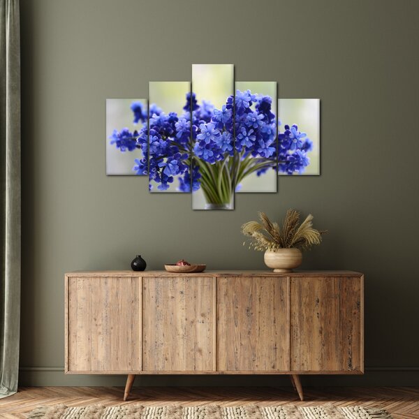 Tablou buchet cu flori albastre (150x105 cm)