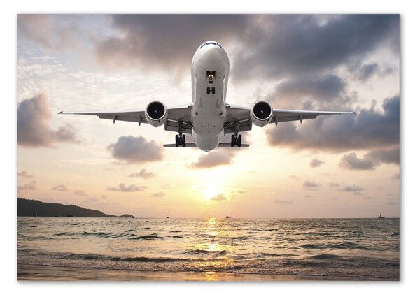 Tablou din Sticlă Avion peste mare