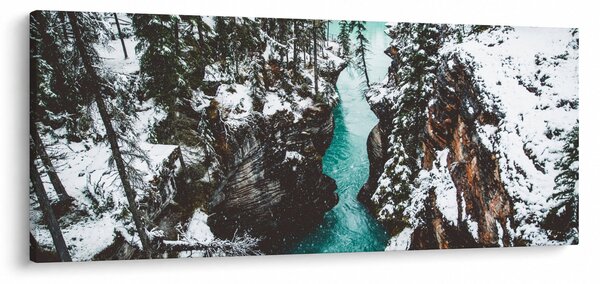 Tablou - râul de munte iarna (120x50 cm)