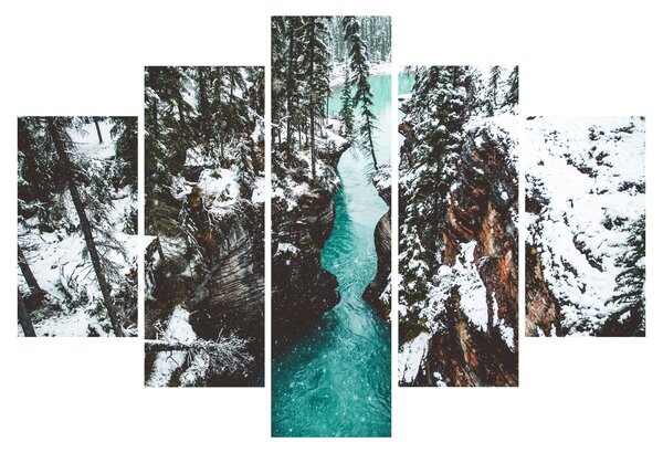 Tablou - râul de munte iarna (150x105 cm)