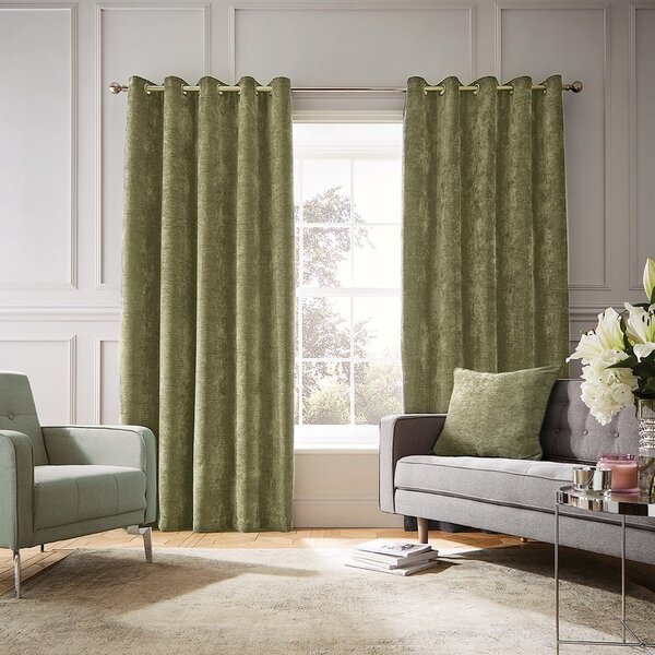 Draperii kaki termoizolante 2 buc. din janilie 117x183 cm Selene Luxury Chenille – Hyperion