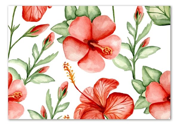 Tablou sticlă flori tropicale