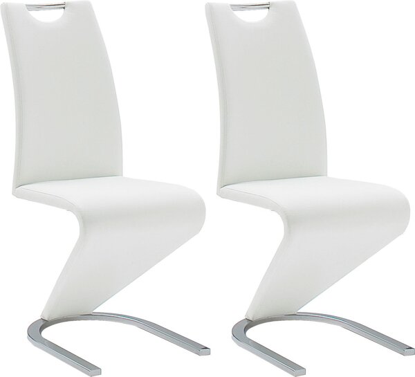 Set 4 scaune Amado albe 45/62/102 cm, piele ecologica