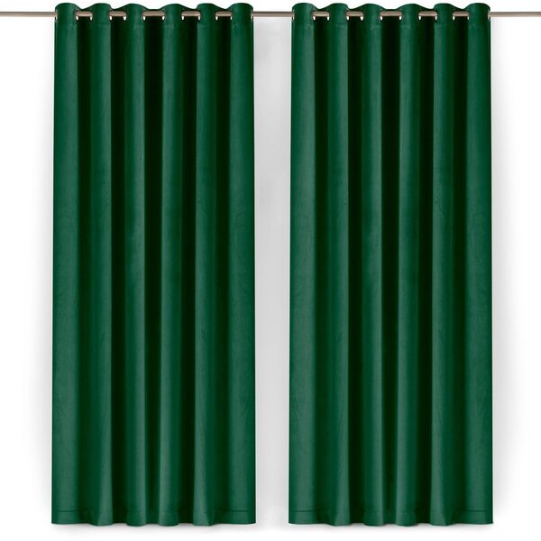 Draperie verde dimout (semi-opacă) din catifea 140x175 cm Velto – Filumi