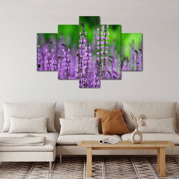 Tablou cu flori de luncă violete (150x105 cm)