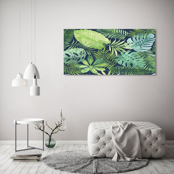 Tablou sticlă frunze tropicale