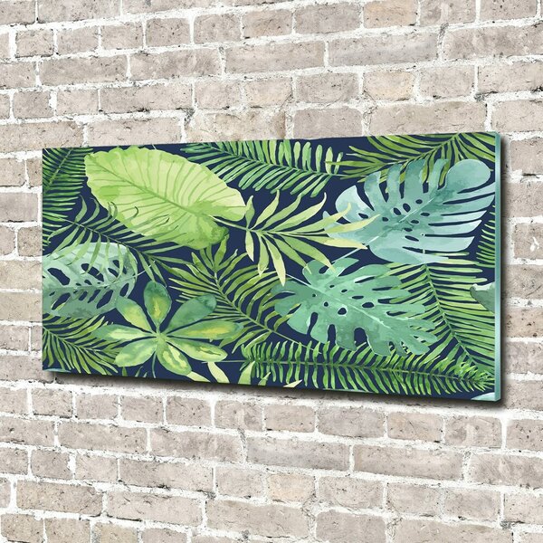 Tablou sticlă frunze tropicale