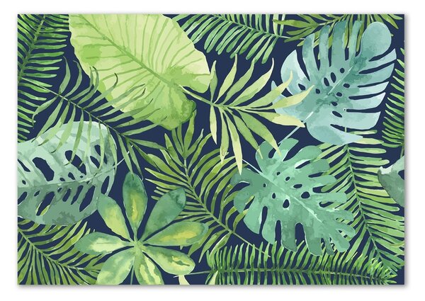 Tablou sticlă frunze tropicale