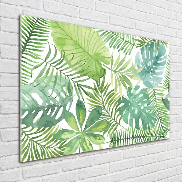 Tablou sticlă frunze tropicale