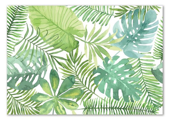 Tablou sticlă frunze tropicale