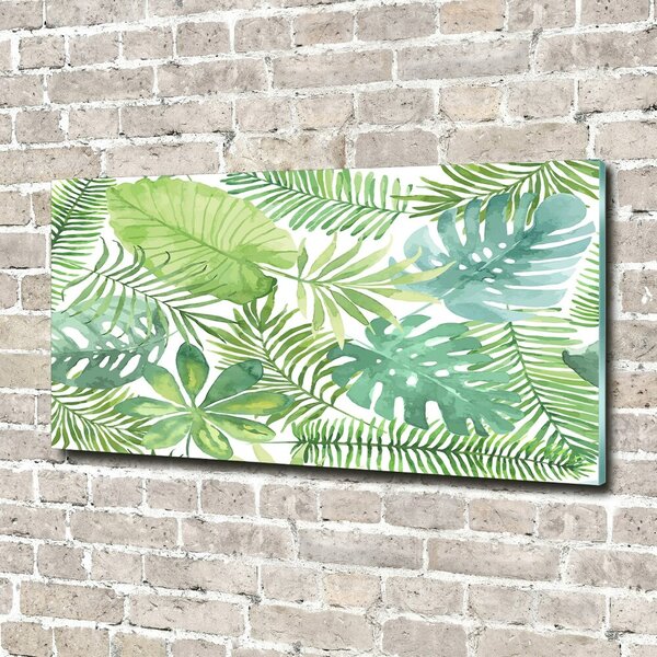 Tablou sticlă frunze tropicale
