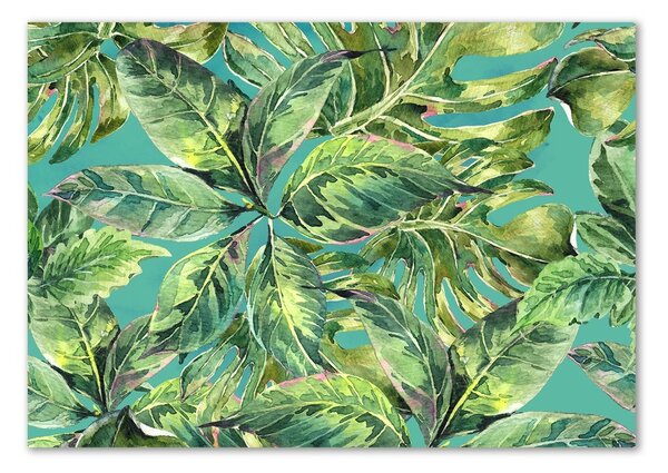 Tablou sticlă frunze tropicale