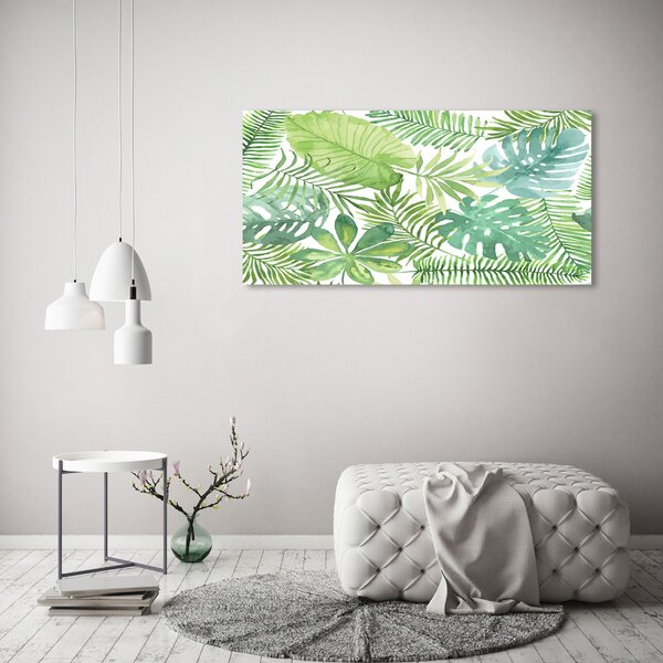 Tablou sticlă frunze tropicale