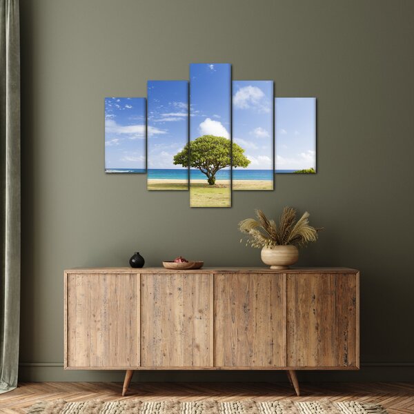 Tablou plaja cu copac (150x105 cm)