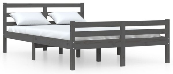 Cadru de pat, gri, 140x200 cm, lemn masiv de pin