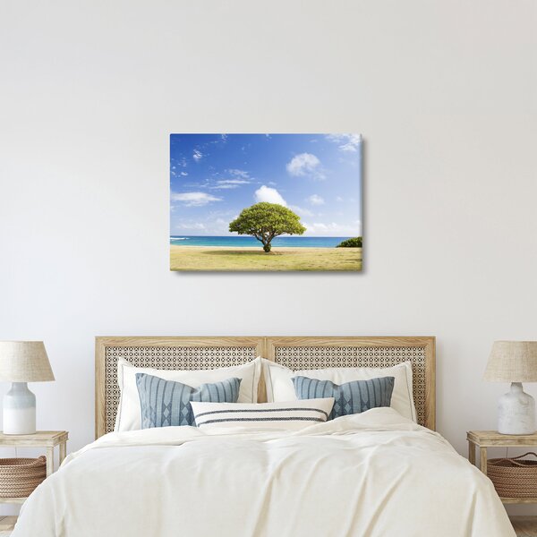 Tablou plaja cu copac (70x50 cm)