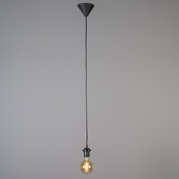 Lampă modernă suspendată neagră cu nuanță albă de 45 cm - Pendel