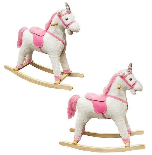 Balansoar Unicorn, sunete trap, captusit cu plus, inaltime 68 cm, cu baterii