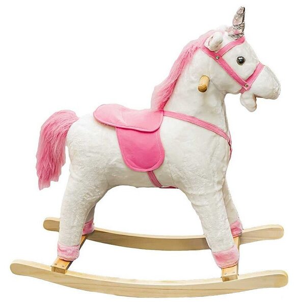 Balansoar Unicorn, sunete trap, captusit cu plus, inaltime 68 cm, cu baterii