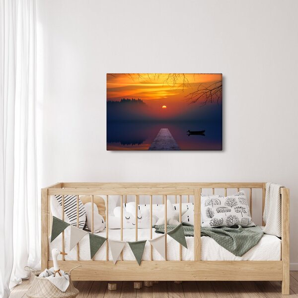 Tablou cu podul în apus de soare (90x60 cm)