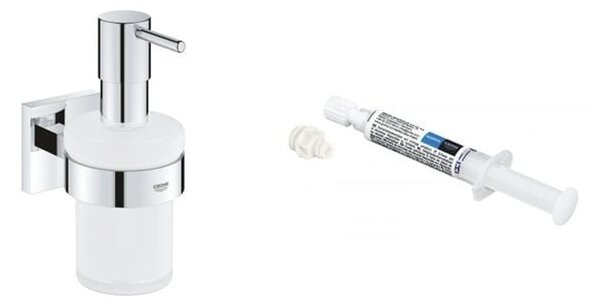 Set dozator săpun Grohe Start Cube 41098000, adeziv Grohe QuickGlue 41127000