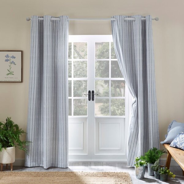Draperii albastre 2 buc. 229x229 cm Logan Stripe – Catherine Lansfield