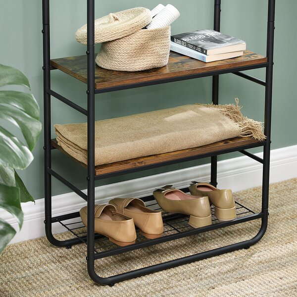 Perete de hol TAYLOR cu dulap pentru pantofi 181x58 cm, maro rustic