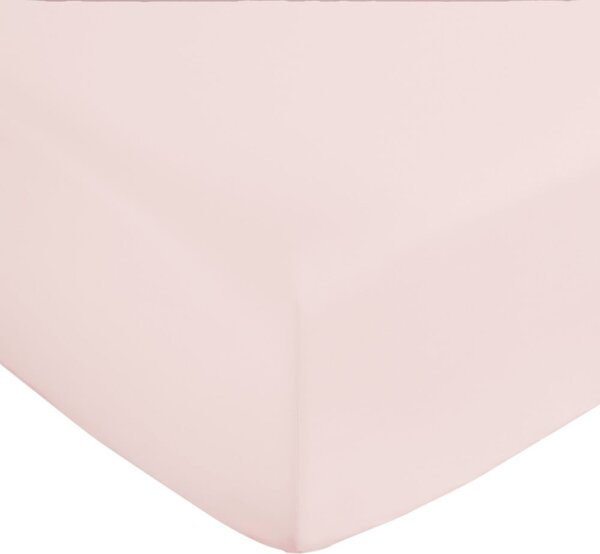 Cearceaf roz din bumbac satinat cu elastic 150x200 cm Cotton Sateen – Bianca