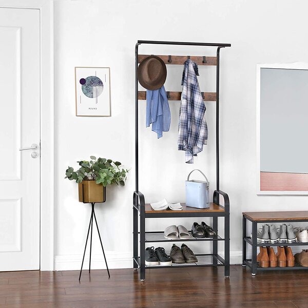 Panou hol de intrare TAYLOR cu dulap pentru pantofi 183x72 cm, rustic maro