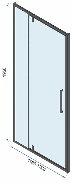 Rea Rapid Swing, cabină de duș cu 3 pereți 100 (uşă) x 100 (perete) x 100 (perete) x 195 cm, sticlă transparentă de 6 mm, profil cromat, KPL-09123