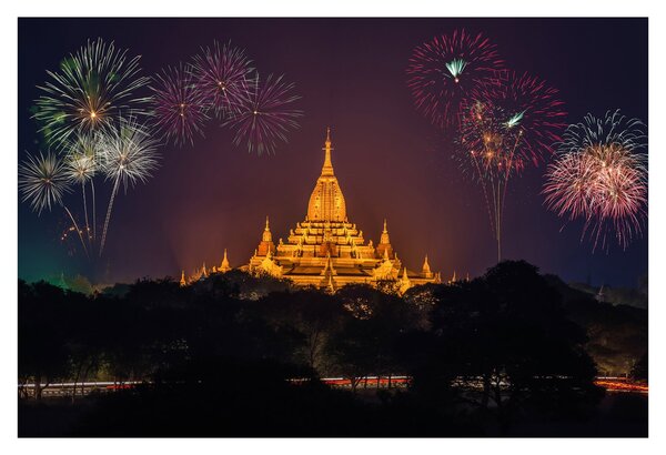 Tablou cu artificii în Asia (90x60 cm)