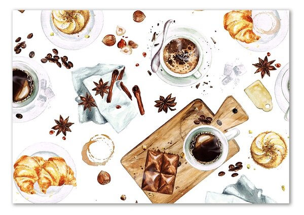 Tablou Printat Pe Sticlă Cafeaua de dimineață