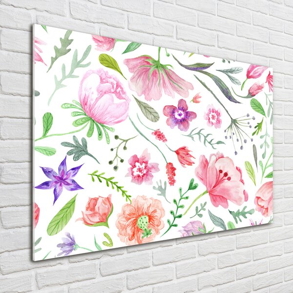 Fotografie imprimată pe sticlă model floral