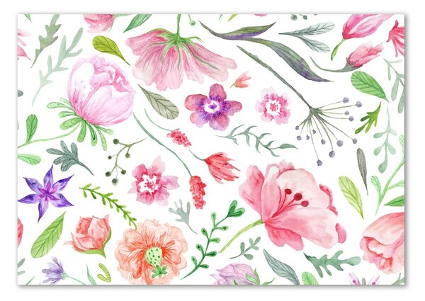 Fotografie imprimată pe sticlă model floral