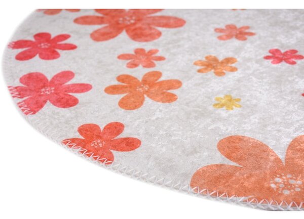 Covor pentru copii portocaliu-fildeș lavabil ø120 cm Fall Flowers – Vitaus