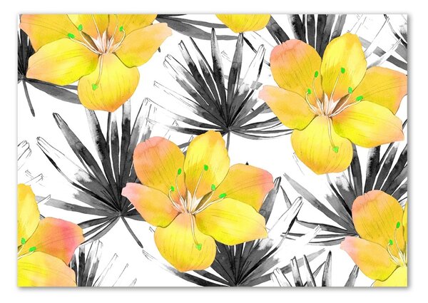 Tablou sticlă flori tropicale