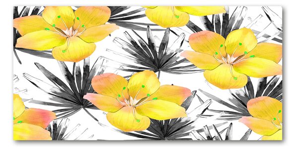 Tablou sticlă flori tropicale