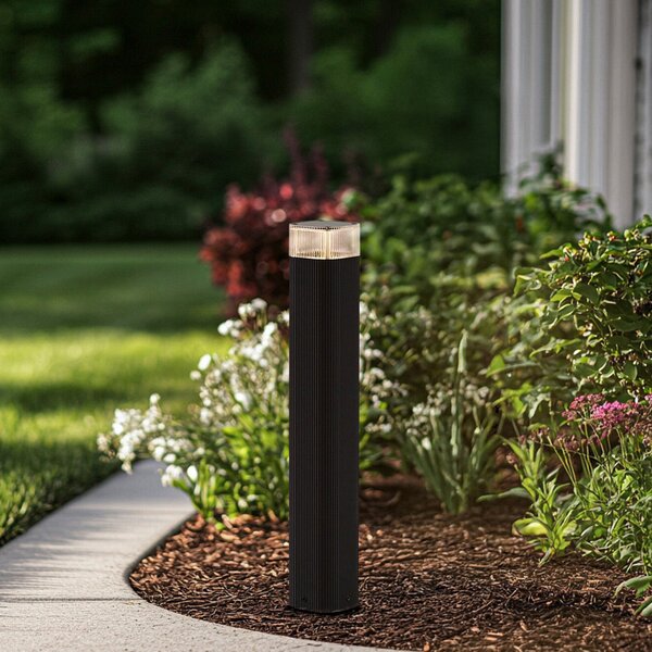 Lindby Bornă luminoasă Halvar, 50 cm, negru, IP65, GU10, reglabil, Negru, Metal, Modern