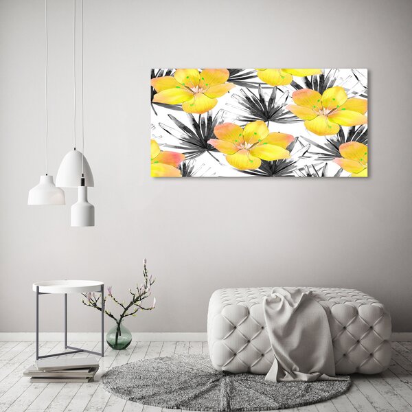 Tablou sticlă flori tropicale
