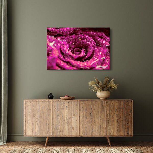 Tabloul cu floarea trandafirului roz (90x60 cm)