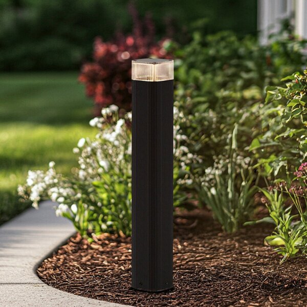 Lindby Bornă luminoasă Halvar, 50 cm, negru, IP65, GU10, reglabil, Negru, Metal, Modern