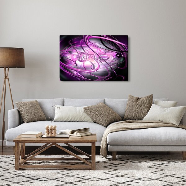 Tabloul cu abstracție frumoasă în violet (90x60 cm)