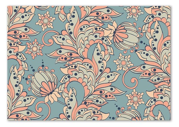 Tablou Printat Pe Sticlă flori etnice