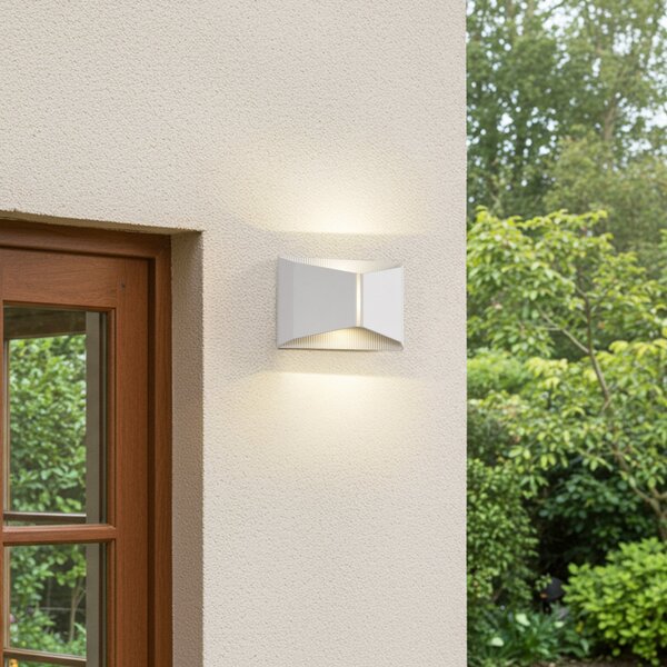 Lindby LED-Aparec de iluminat exterior Anlira, alb, Up & down, IP65, Alb, Metal, Modern