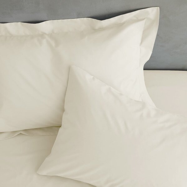 Cearceaf crem din bumbac percale cu elastic 150x200 cm Easy Iron Percale – Catherine Lansfield