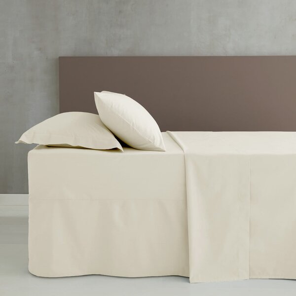 Cearceaf crem din bumbac percale 180x260 cm Easy Iron Percale – Catherine Lansfield