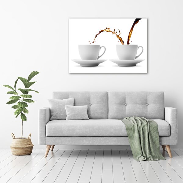 Tablou Printat Pe Sticlă Turnând cafea