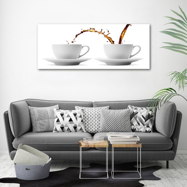 Tablou Printat Pe Sticlă Turnând cafea