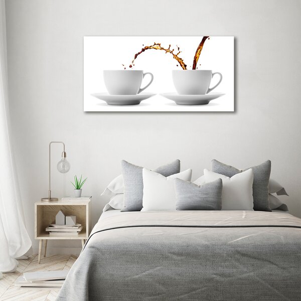 Tablou Printat Pe Sticlă Turnând cafea